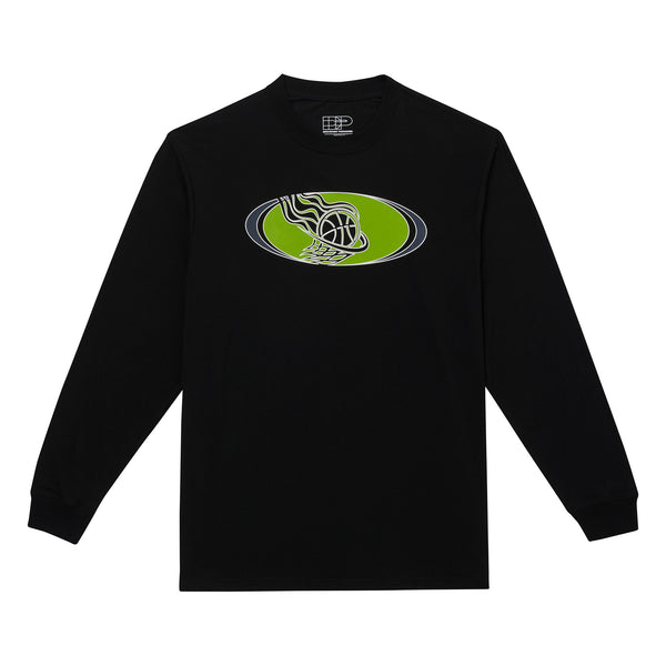 DRIVEWAY PARADISE - DP HOOPS LONG SLEEVE - MINTY BOI™ - CLASSIC BLACK -
