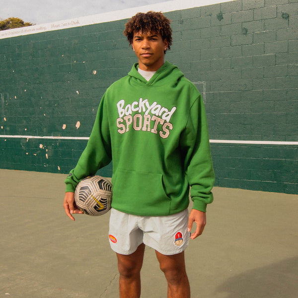 DRIVEWAY PARADISE - HEAVYWEIGHT BACKYARD SPORTS HOODIE - GREEN - HOODIE