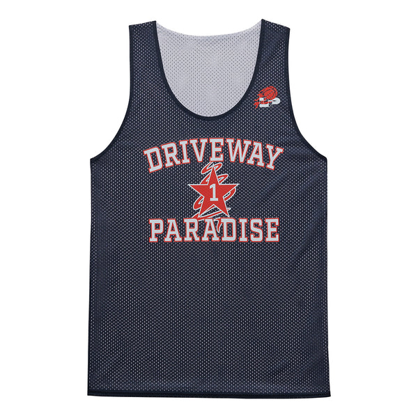 DRIVEWAY PARADISE - SPORTS PINNIE - WHITE/NAVY - pinnie